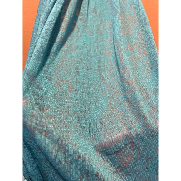 Faded Glory Blue Infinity Scarf One Size Lightweight Paisley Womens Accessory - Picture 4 of 5